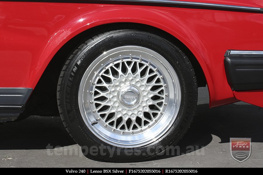 16x7.5 Lenso BSX Silver on VOLVO 240