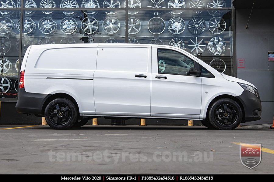 18x8.5 18x9.5 Simmons FR-1 Satin Black on MERCEDES VITO