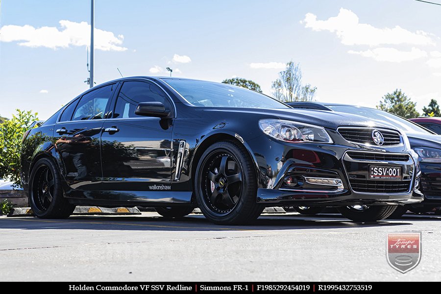 19x8.5 19x9.5 Simmons FR-1 Satin Black on HOLDEN COMMODORE VF