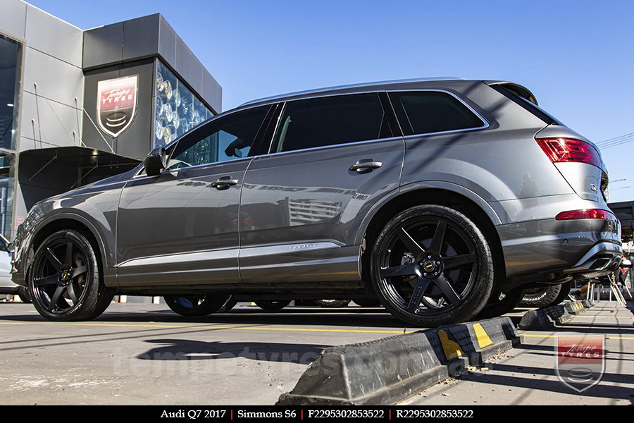 22x9.5 Simmons S6 Matte Black NCT on AUDI Q7