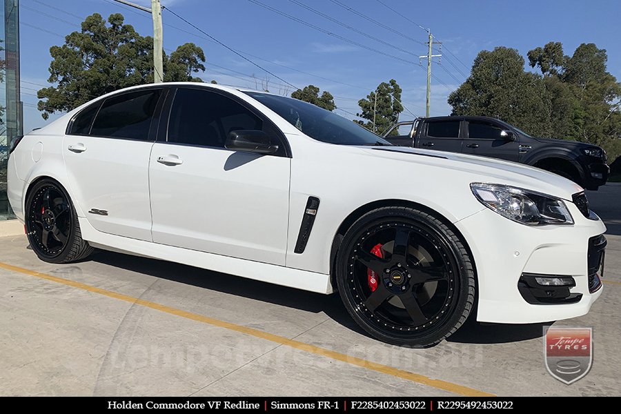 22x8.5 22x9.5 Simmons FR-1 Full Gloss Black on HOLDEN COMMODORE VF