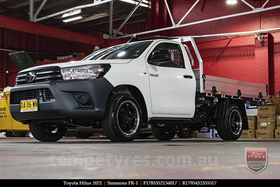 17x8.5 17x9.5 Simmons FR-1 Gloss Black on TOYOTA HILUX