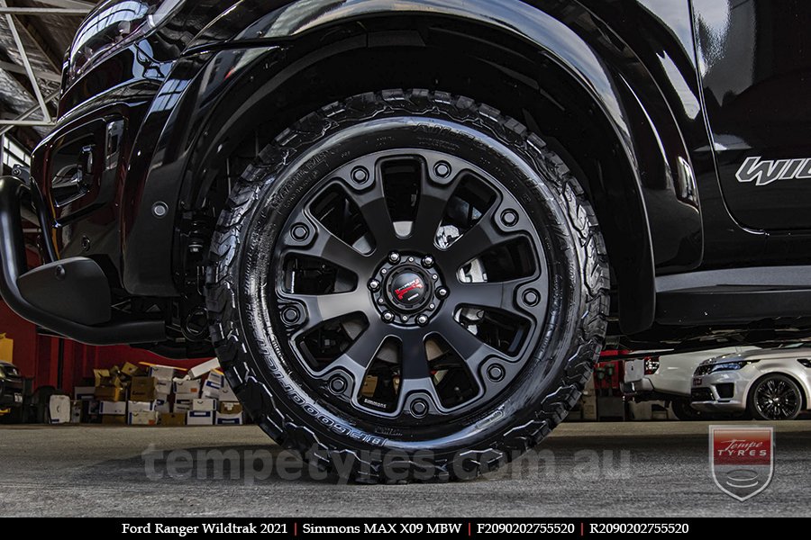 20x9.0 Simmons MAX X09 MBW on FORD RANGER WILDTRAK