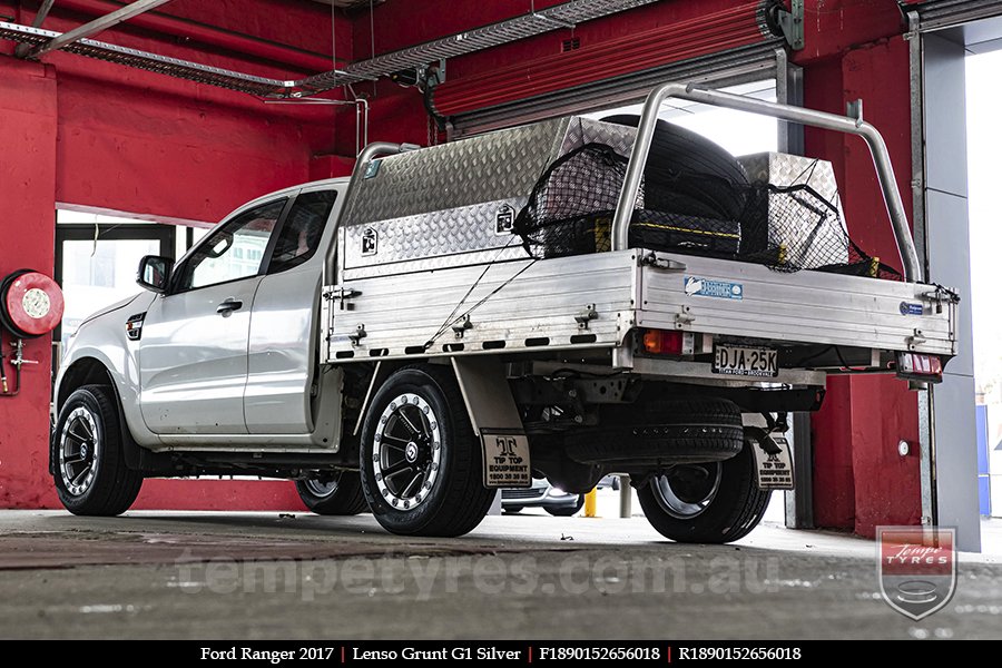 18x9.0 Lenso Grunt G1 Silver on FORD RANGER