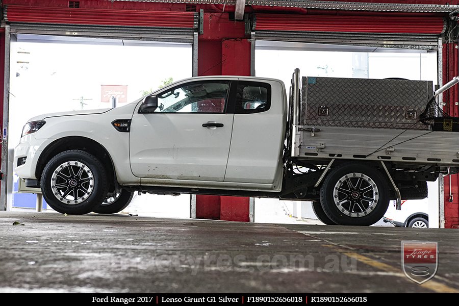 18x9.0 Lenso Grunt G1 Silver on FORD RANGER