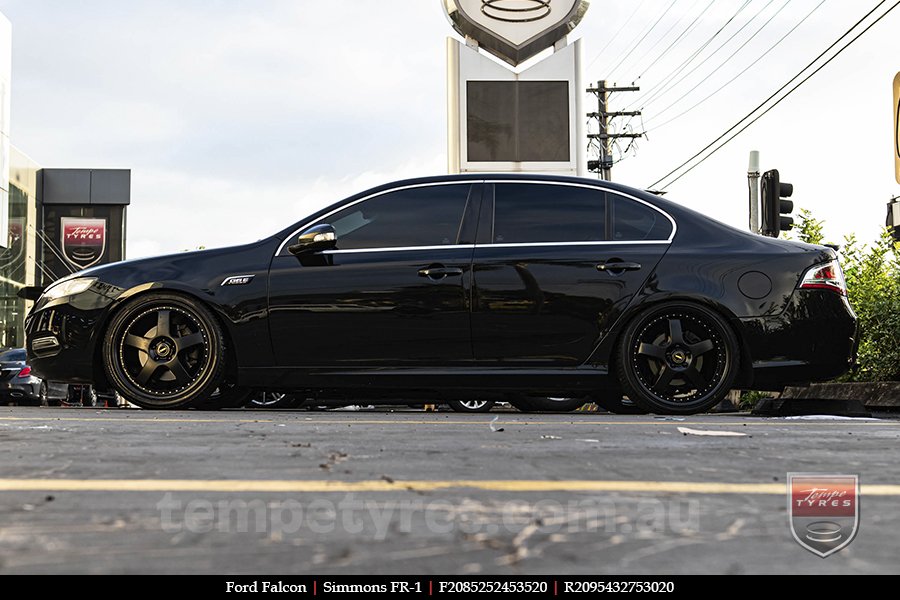 20x8.5 20x9.5 Simmons FR-1 Satin Black on FORD FALCON