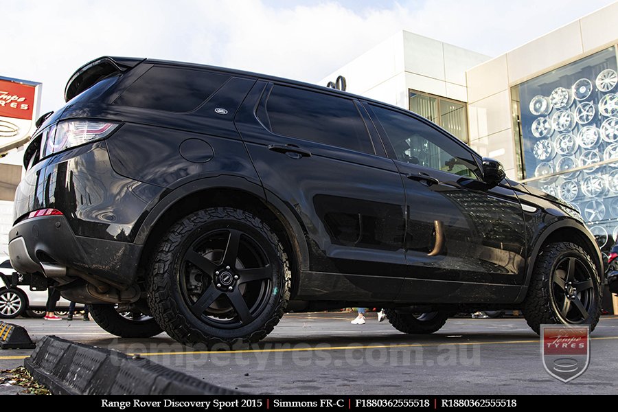 18x8.0 18x9.0 Simmons FR-C Matte Black NCT on RANGE ROVER DISCOVERY