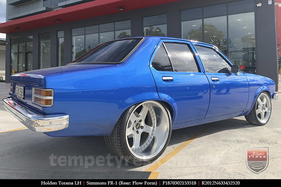 18x7.0 18x8.5 Simmons FR-1 Silver on HOLDEN TORANA