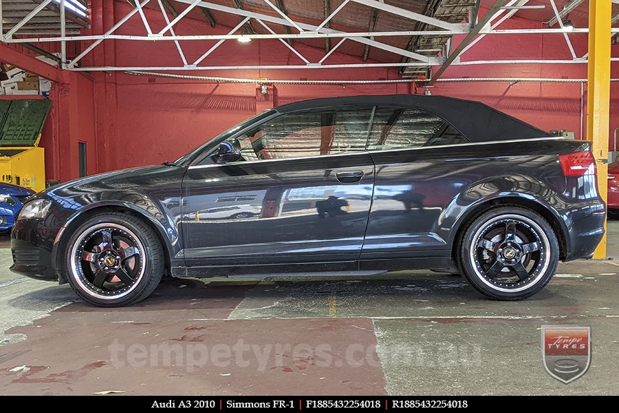 18x8.5 18x9.5 Simmons FR-1 Gloss Black on AUDI A3