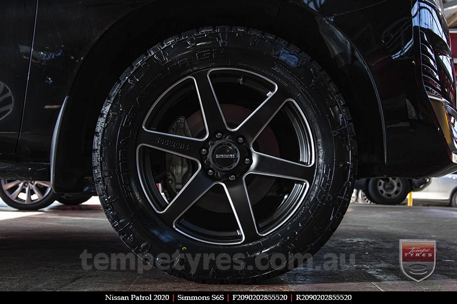 20x9.0 Simmons S6S Matte Black NCT on NISSAN PATROL