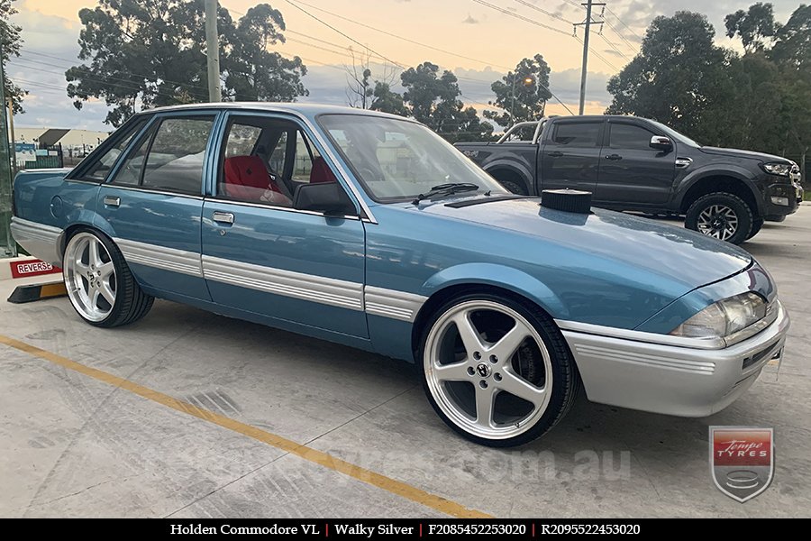 20x8.5 20x9.5 Walky Silver on HOLDEN COMMODORE VL