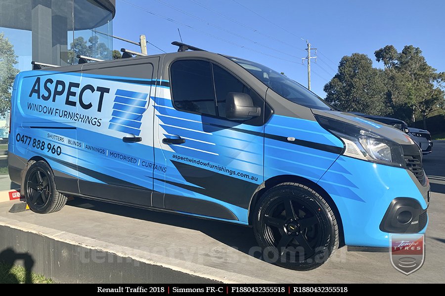 18x8.0 18x9.0 Simmons FR-C Matte Black NCT on RENAULT TRAFIC