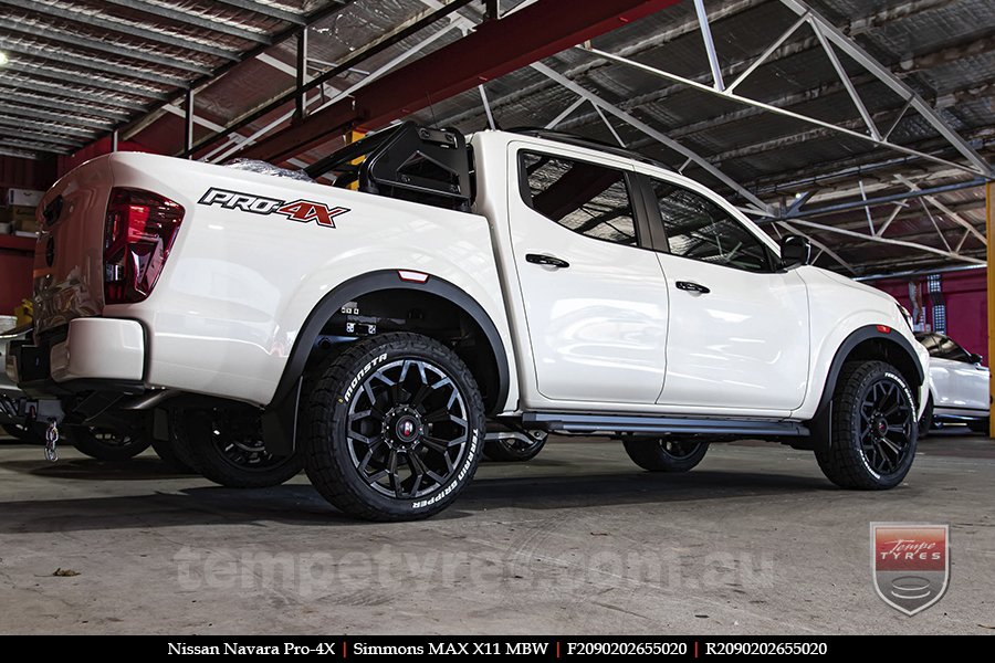 20x9.0 Simmons MAX X11 MBW on Nissan Navara