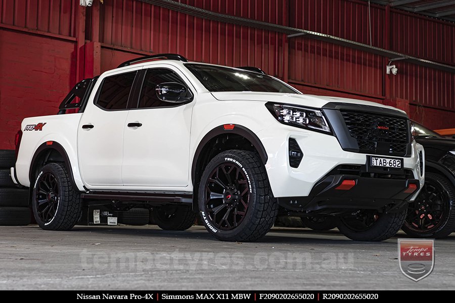 20x9.0 Simmons MAX X11 MBW on Nissan Navara