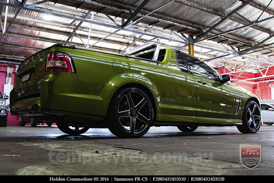 20x8.5 20x10 Simmons FR-CS Satin Black NCT  on HOLDEN COMMODORE VF