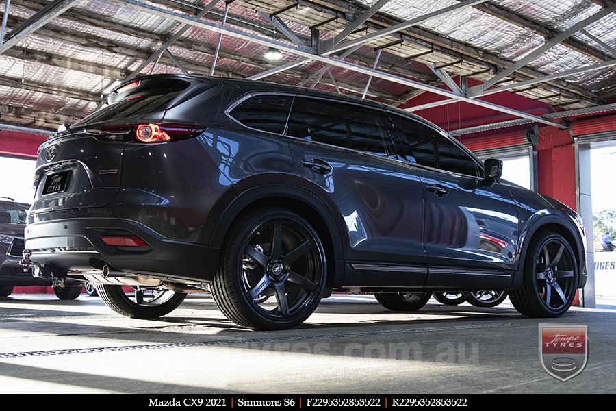 22x9.5 Simmons S6 Matte Black NCT on MAZDA CX9