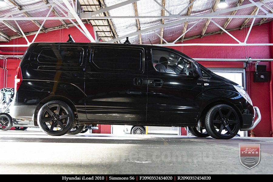 20x9.0 Simmons S6 Matte Black NCT on HYUNDAI iLOAD