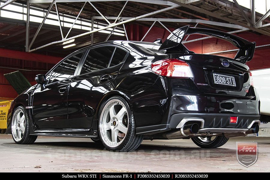 20x8.5 20x9.5 Simmons FR-1 Silver on SUBARU WRX