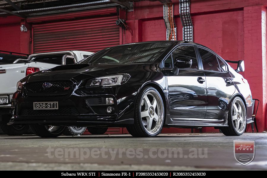 20x8.5 20x9.5 Simmons FR-1 Silver on SUBARU WRX