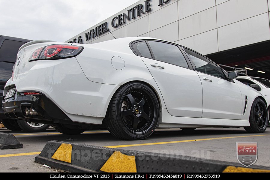 19x8.5 19x9.5 Simmons FR-1 Satin Black on HOLDEN COMMODORE VF