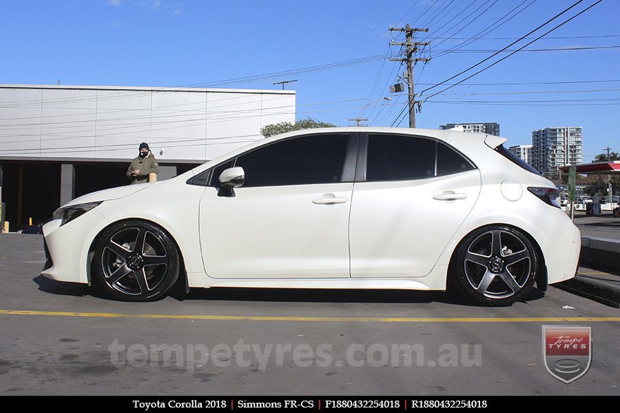 18x8.0 18x9.0 Simmons FR-CS Matte Black NCT on TOYOTA COROLLA