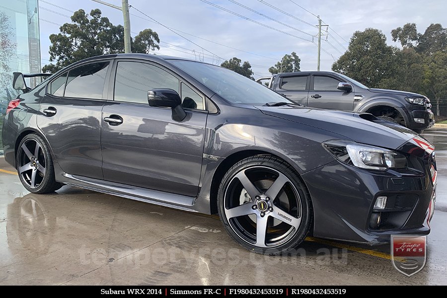 19x8.0 19x9.0 Simmons FR-C Black Tint NCT on SUBARU WRX