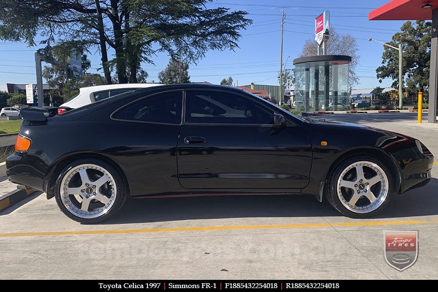 18x8.5 18x9.5 Simmons FR-1 Silver on TOYOTA CELICA