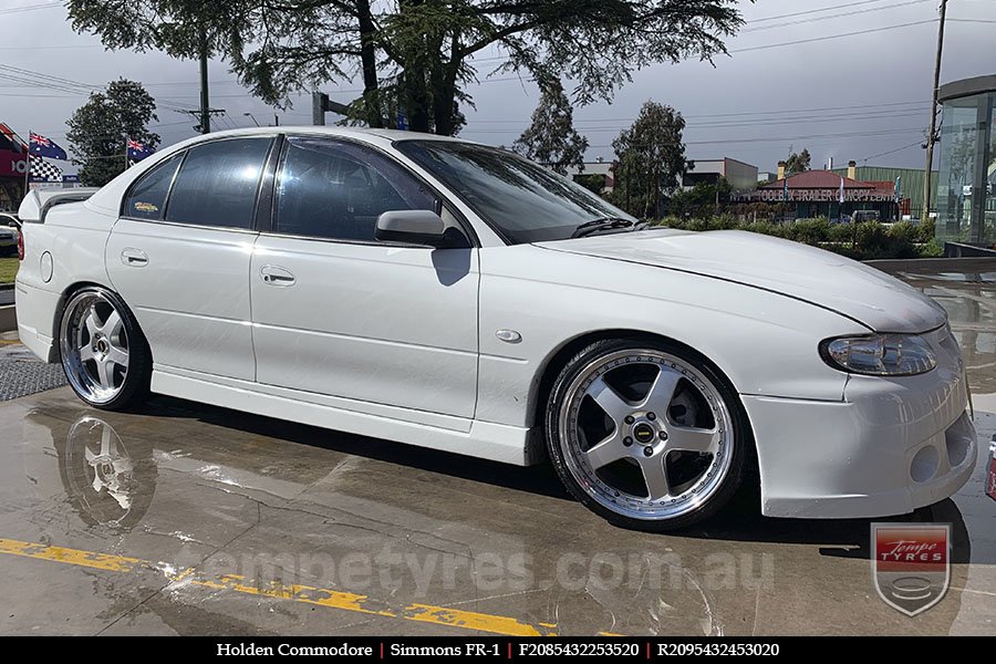 20x8.5 20x9.5 Simmons FR-1 Silver on HOLDEN COMMODORE