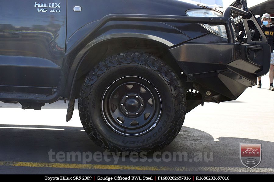 16x8.0 Grudge Offroad BWL Steel on TOYOTA HILUX SR5