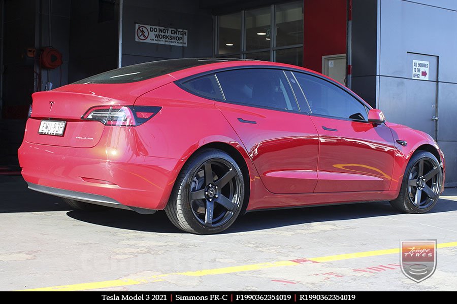 19x8.0 19x9.0 Simmons FR-C Matte Black NCT on TESLA MODEL 3