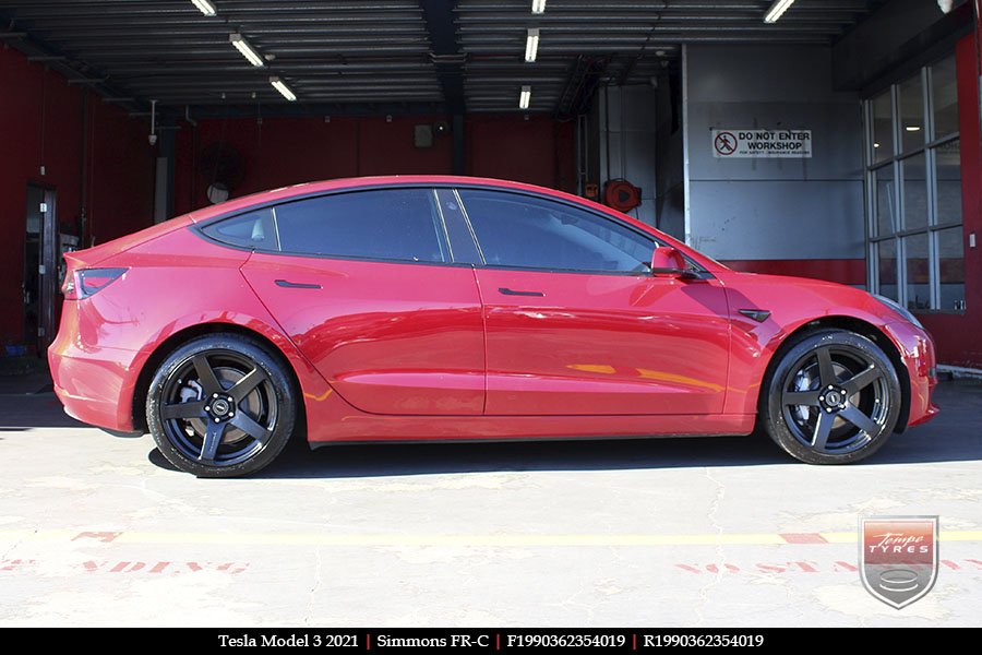 19x8.0 19x9.0 Simmons FR-C Matte Black NCT on TESLA MODEL 3