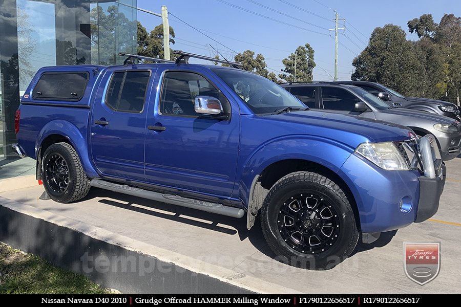 17x9.0 Grudge Offroad HAMMER Milling Window on NISSAN NAVARA D40 