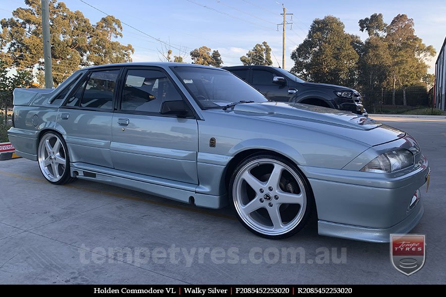 20x8.5 20x9.5 Walky Silver on HOLDEN COMMODORE VL