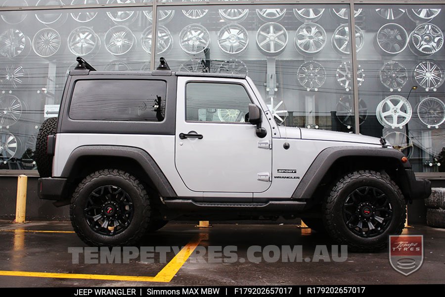 17x9.0 Simmons MAX X11 MBW on JEEP WRANGLER