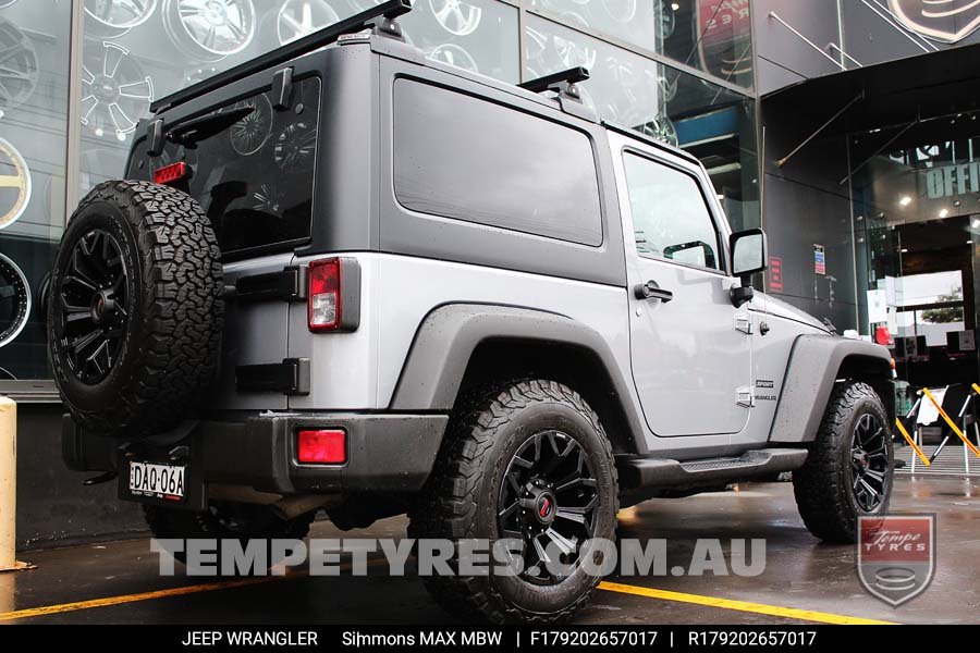 17x9.0 Simmons MAX X11 MBW on JEEP WRANGLER