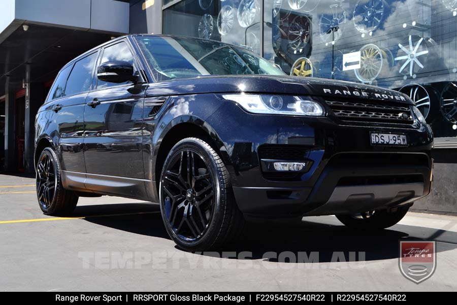 22x9.5 RRSPORT Gloss Black on Range Rover Sport