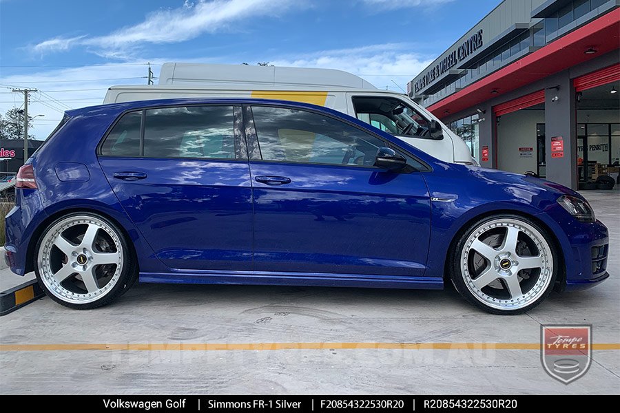 20x8.5 20x9.5 Simmons FR-1 Silver on VW Golf R