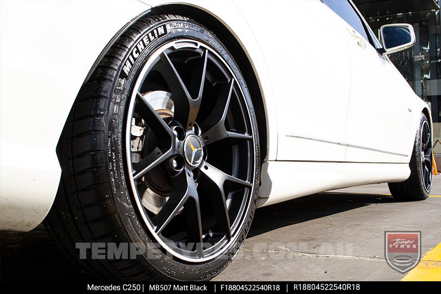 18x8.0 1328 MB507 Matt Black on Mercedes C-Class