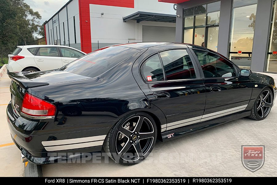 19x8.0 19x9.0 Simmons FR-CS Satin Black NCT on Ford Falcon