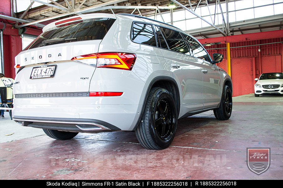 18x8.5 18x9.5 Simmons FR-1 Satin Black on Skoda Kodiaq