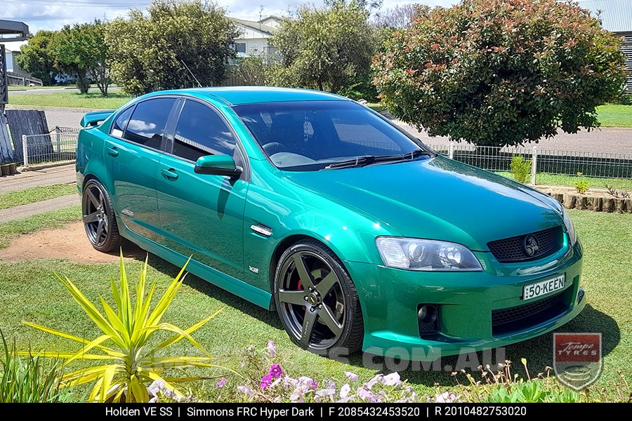 20x8.5 20x10 Simmons FR-C Hyper Dark on Holden Commodore VE