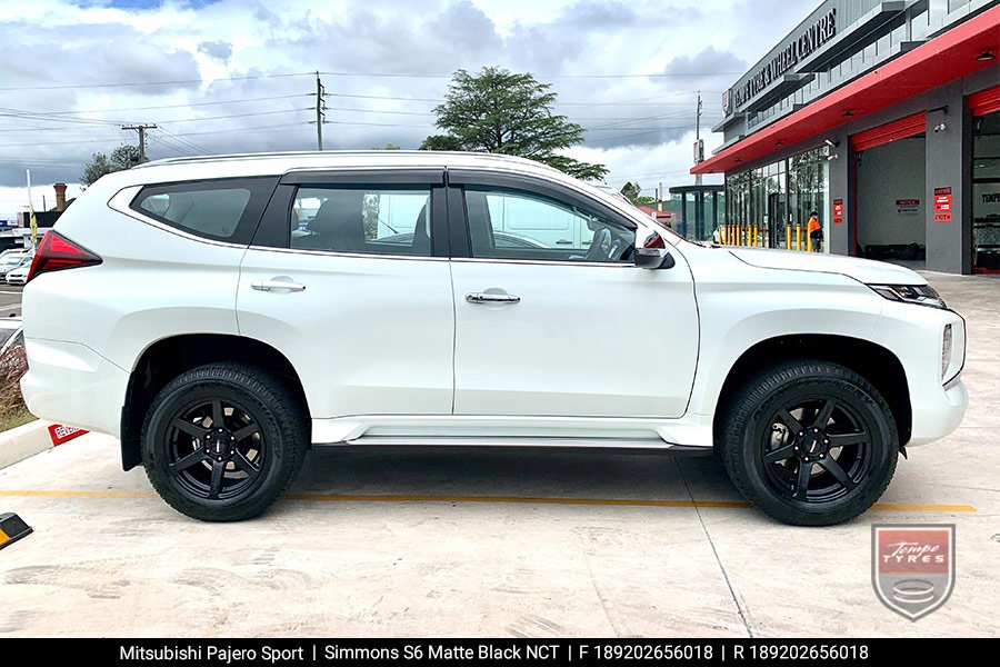 18x9.0 Simmons S6 Matte Black on Mitsubishi Pajero