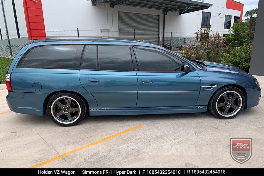 18x8.5 18x9.5 Simmons FR-1 Hyper Dark on Holden Commodore VZ