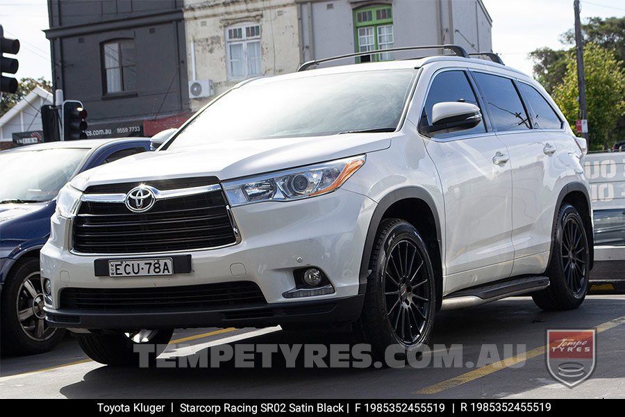 19x8.5 Starcorp Racing SR01 Satin Black on Toyota Kluger