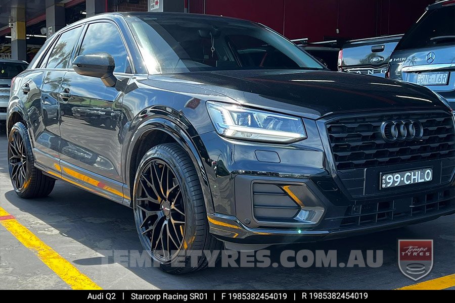 19x8.5 Starcorp Racing SR01 Satin Black on Audi Q2