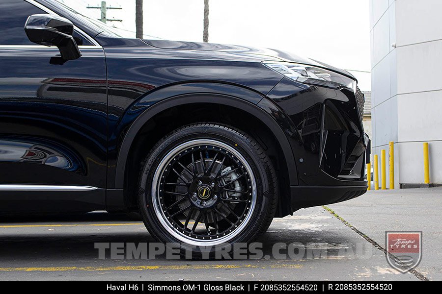 20x8.5 20x9.5 Simmons OM-1 Gloss Black on Haval H6