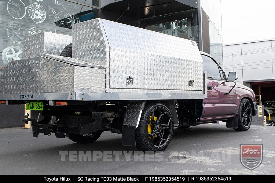 19x8.5 SC Racing TC03 Matte Black on Toyota Hilux