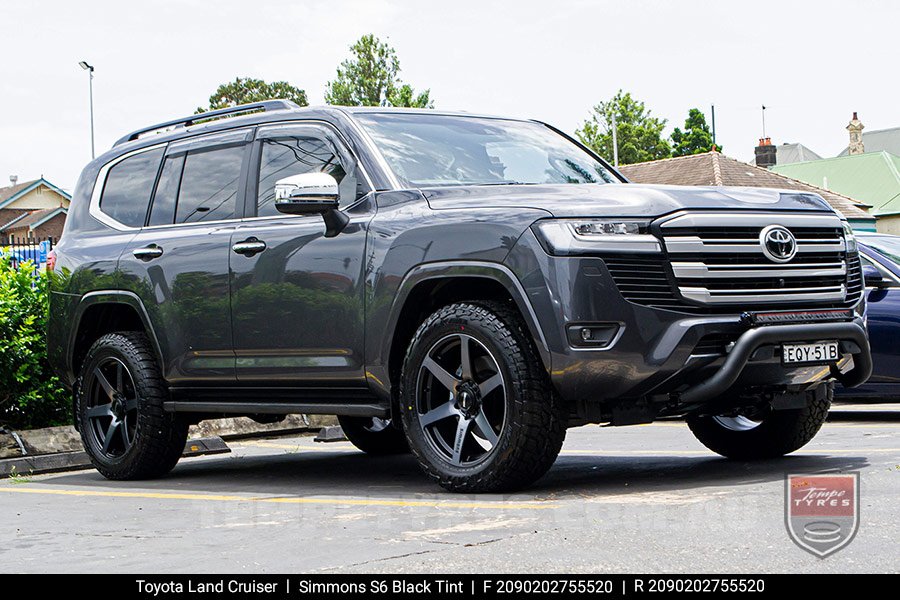 20x9.0 Simmons S6 Black Tint on Toyota LandCruiser