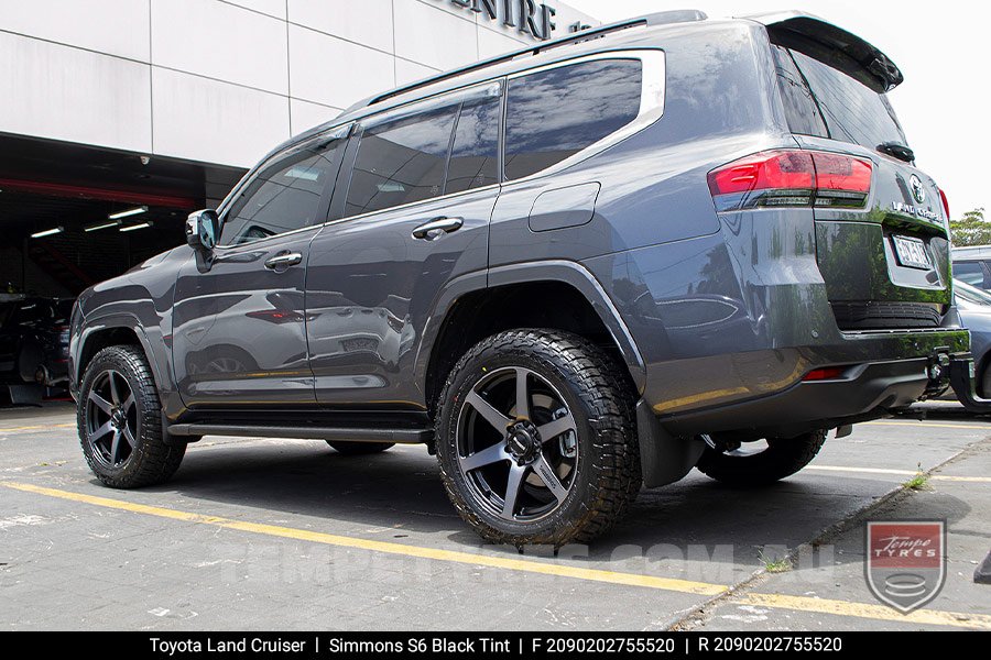 20x9.0 Simmons S6 Black Tint on Toyota LandCruiser