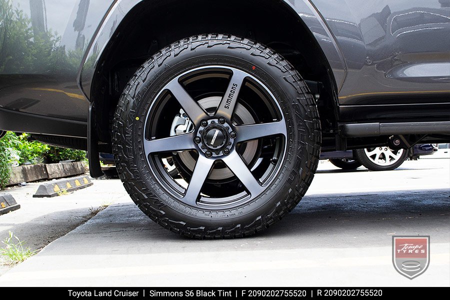 20x9.0 Simmons S6 Black Tint on Toyota LandCruiser